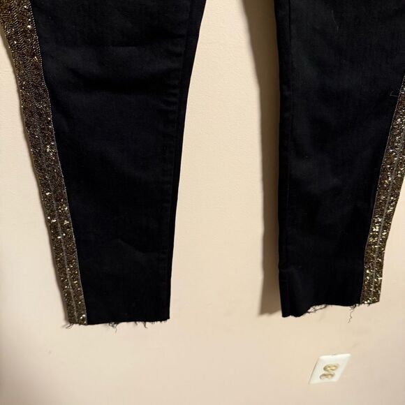 MOTHER High Waisted Looker Ankle Fray Jeans in Guilty Flash Wash Gold- Size 26 - Picture 5 of 9